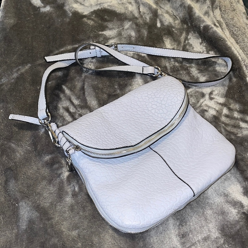 Vince Camuto Large Cory Lamb Leather Crossbody Bag in Cozy Blue